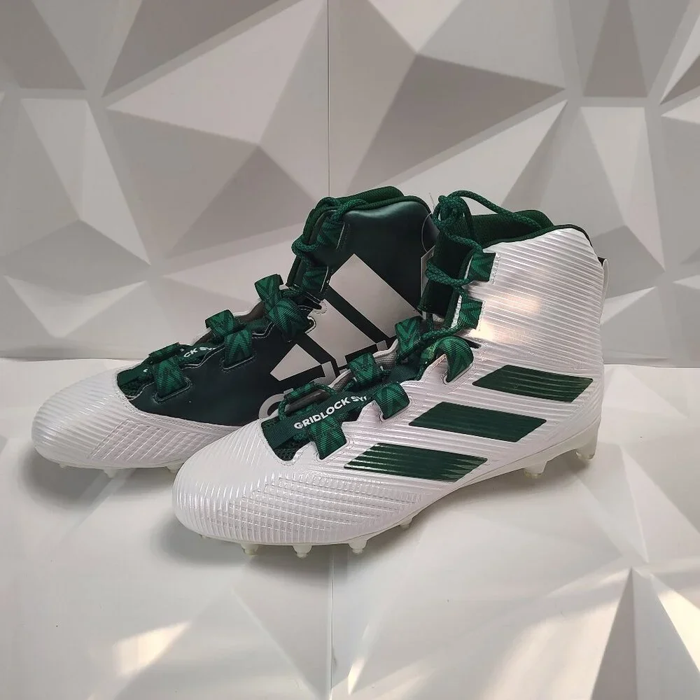 Adidas Mens Football Cleats 16 White Green Shoe Lacrosse Freak Carbon High - Picture 6 of 12